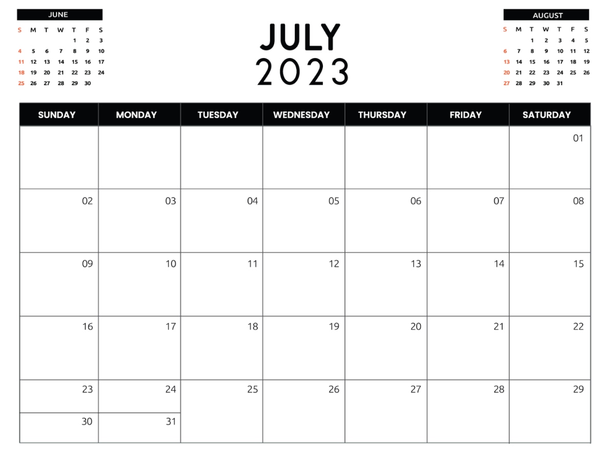 2023 Calendar July