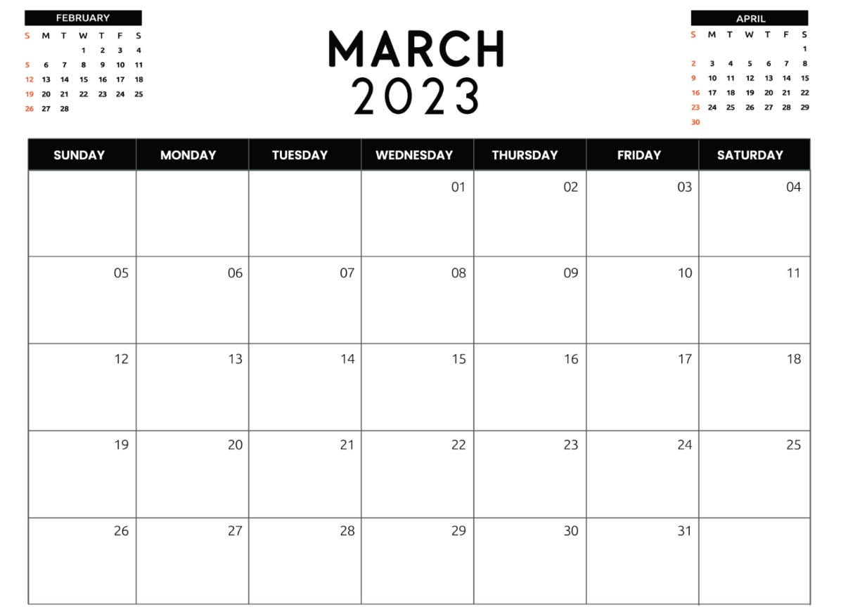 2023 Calendar Monthly