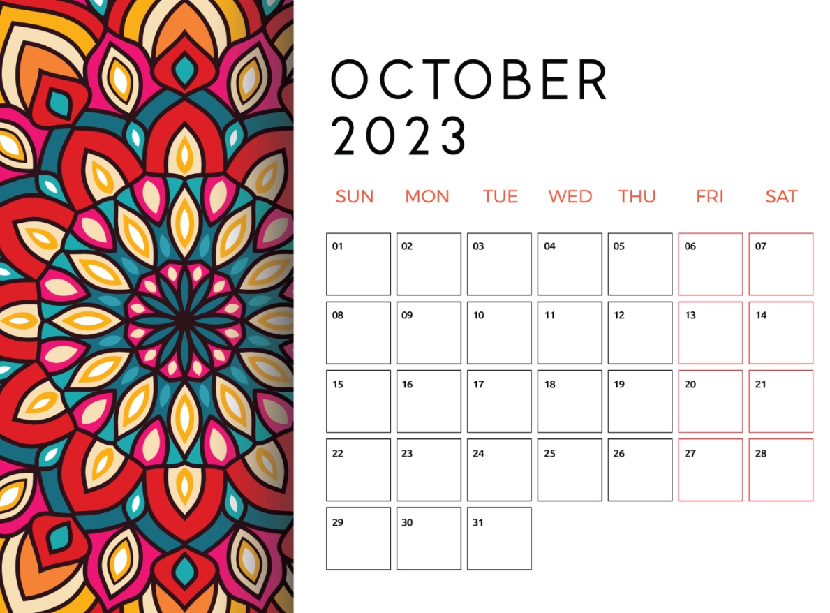 2023 Calendar October Month
