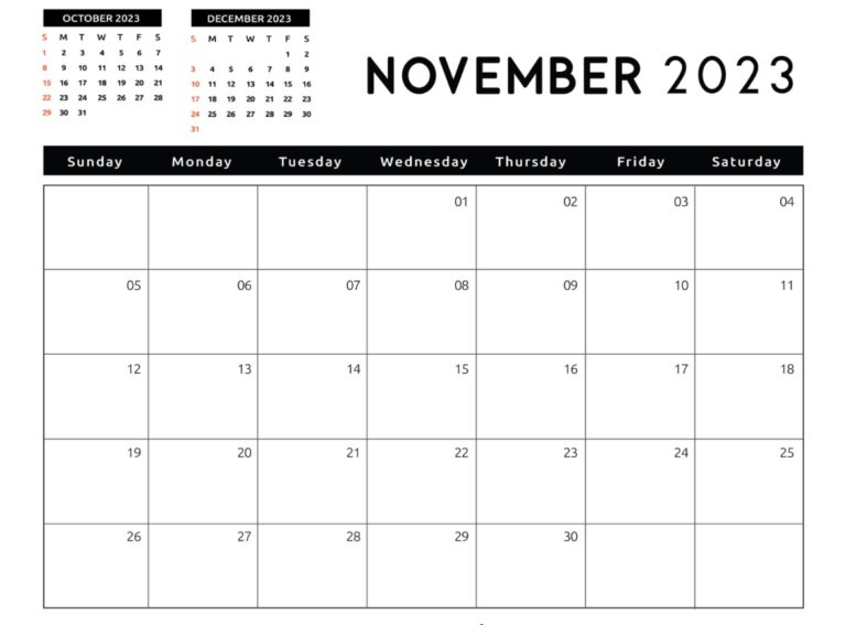 Free Printable November 2023 Calendars: Save It and Print It Whenever ...