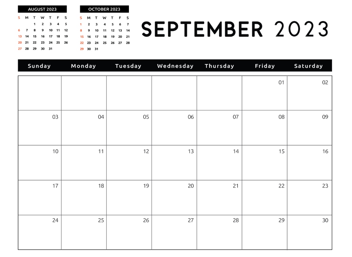 2023 September Calendars
