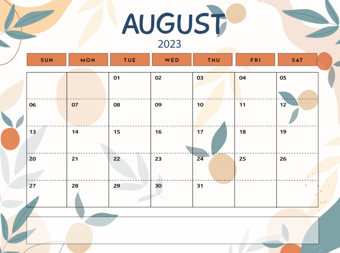 August 2023 Calendar With Holiday