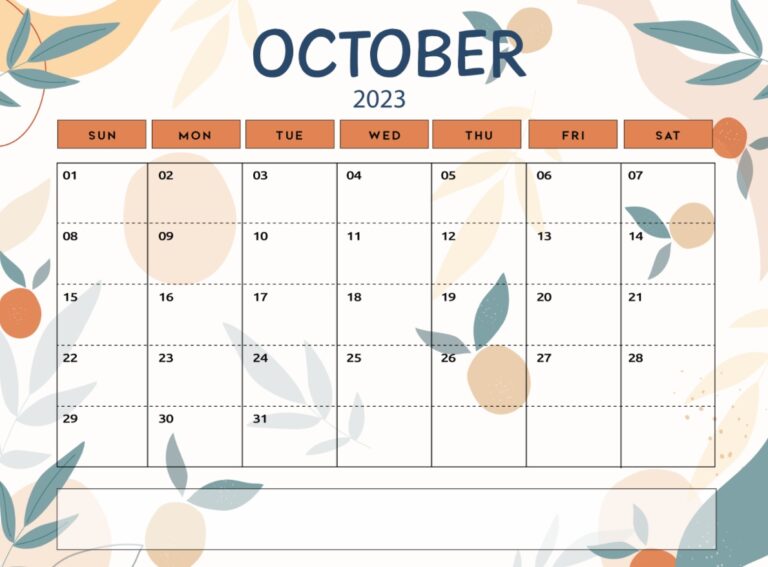 Free Printable October 2023 Calendar: Save It and Print It Whenever You ...