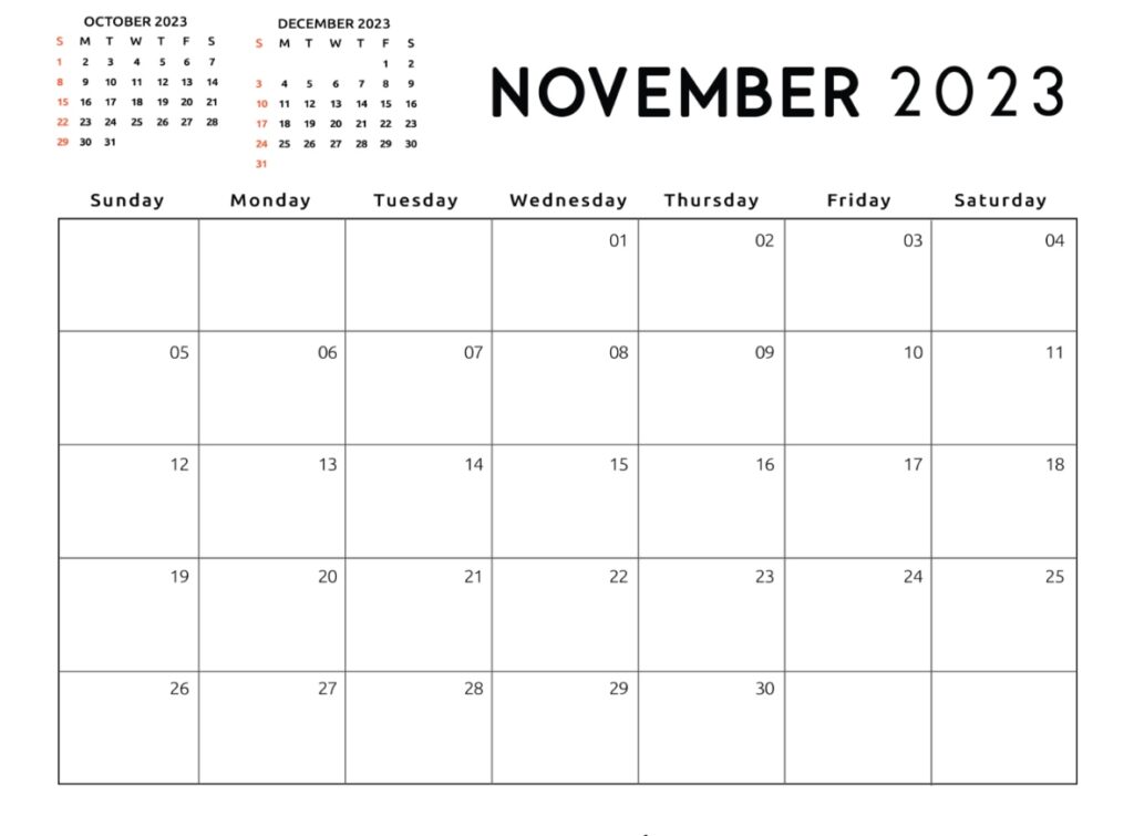 Free Printable November 2023 Calendars: Save It and Print It Whenever ...