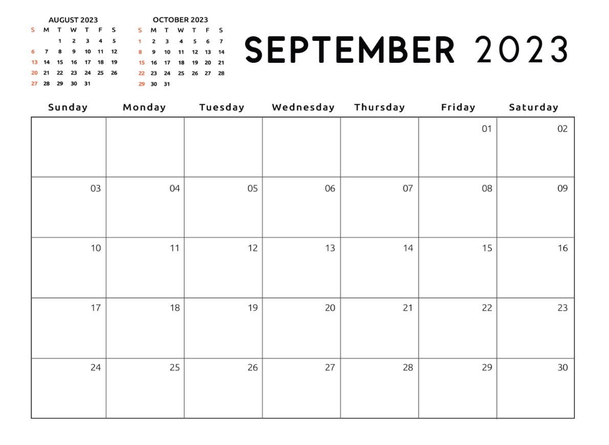 Calendar For September 2023