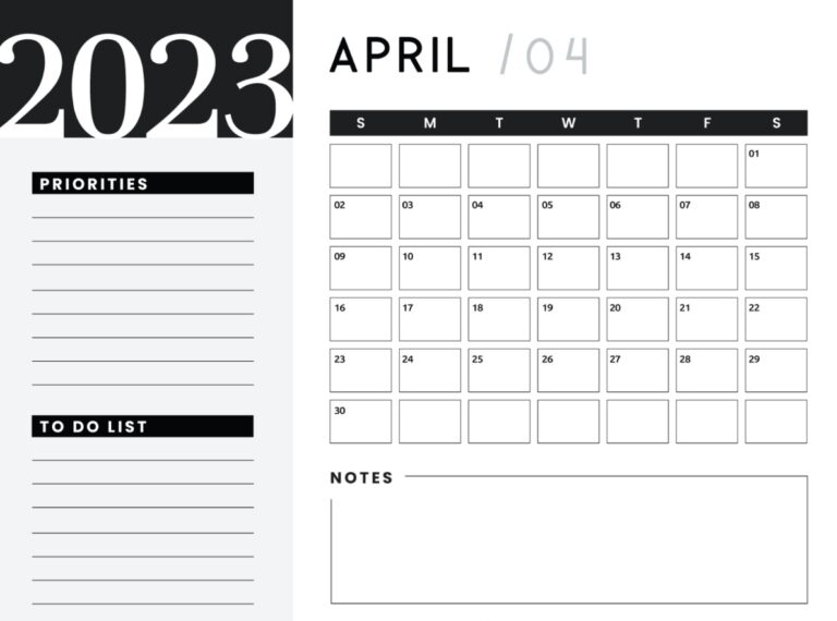Free Printable April 2023 Calendars Save It and Print It Whenever You