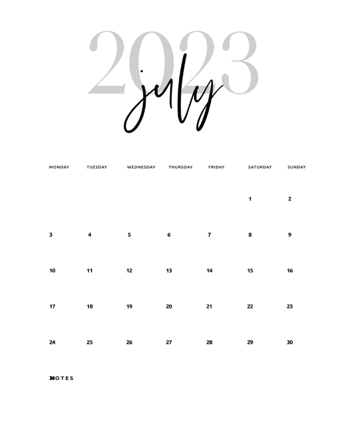 July And August 2023 Calendar