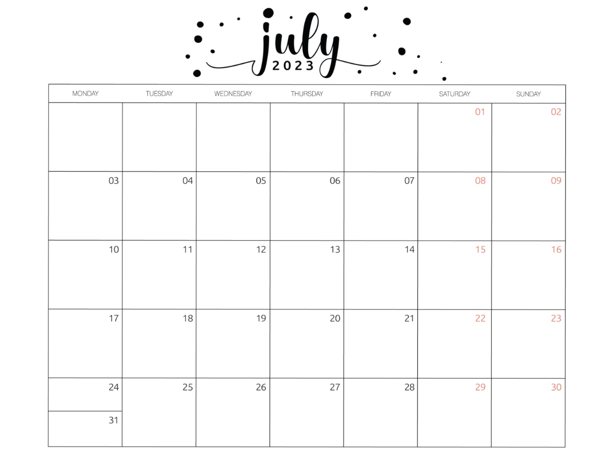 July Calendar 2023