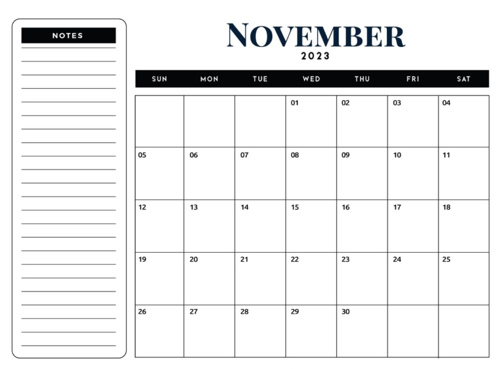 Free Printable November 2023 Calendars: Save It and Print It Whenever ...