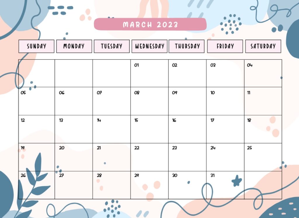 Free Printable March 2023 Calendars: Save It and Print It Whenever You ...