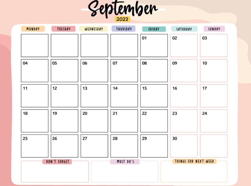 Free Printable September 2023 Calendars: Save It and Print It Whenever ...